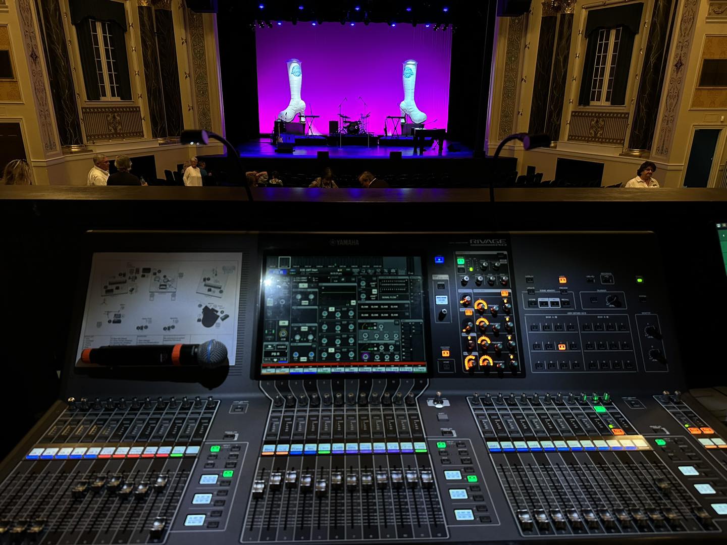 Professional audio console and theater stage lighting