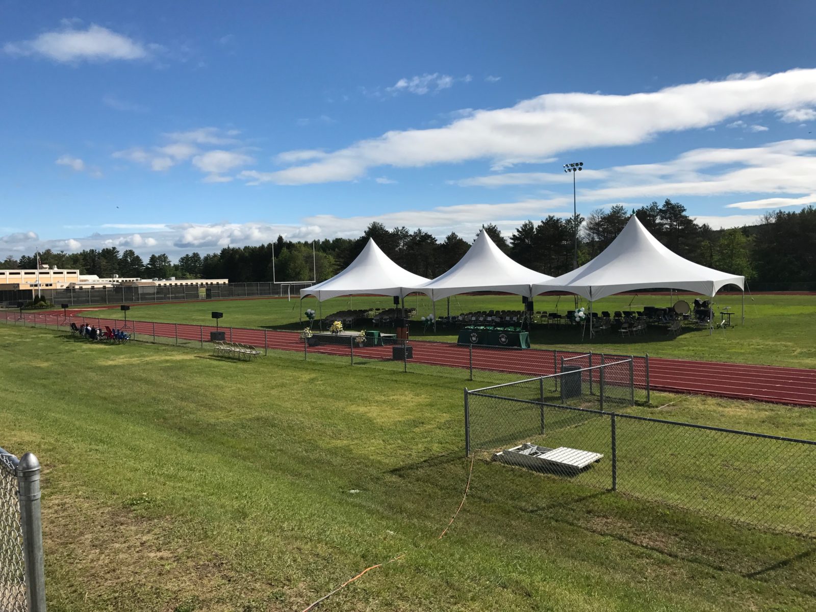 Outdoor sound setup for Monadnock Regional High School graduation